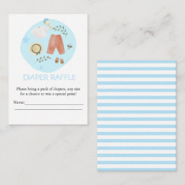 Tarjeta De Recepción Ropa de Bebé Simple Cuidada Raffle Blue Diaper