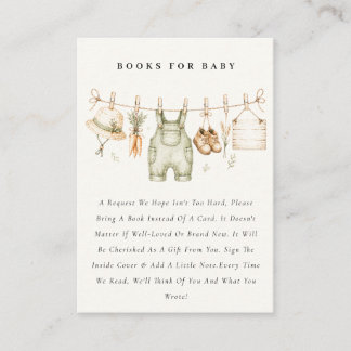 Tarjeta De Recepción Ropa de granja rústica para baby shower