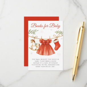 Tarjeta De Recepción Ropa de Navidad para Baby Shower Libros para Bebé