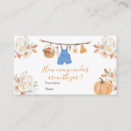Tarjeta De Recepción Ropa de niño Calabaza Baby Shower ¿Cuántos Cañones