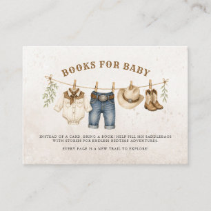 Tarjeta De Recepción Ropa de pequeño vaquero Libros para bebé