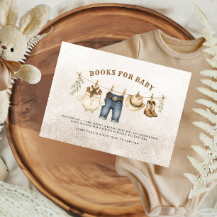 Tarjeta De Recepción Ropa de pequeño vaquero para bebé Libros