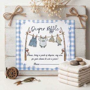 Tarjeta De Recepción Ropa de Pescador a Cuadros Celebración de Baby Sho