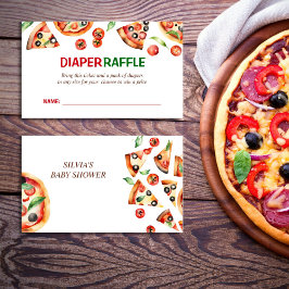 Tarjeta De Recepción Ropa de porción de pizza de bebé ducha de pañales 