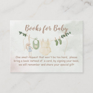 Tarjeta De Recepción Ropa en una línea solicitud de libro de baby showe