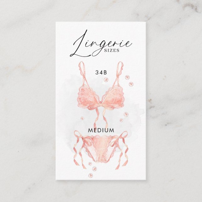 Tarjeta De Recepción Ropa interior de tono melocotón para despedida de  (Anverso)