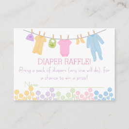 Tarjeta De Recepción Ropa pequeña Baby Shower Diaper Raffle Tickets