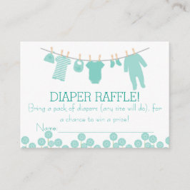 Tarjeta De Recepción Ropa pequeña de menta Diaper Raffles Entradas