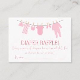 Tarjeta De Recepción Ropa rosa de pañal Raffle Tickets