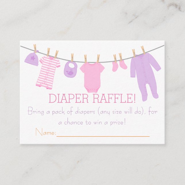 Tarjeta De Recepción Ropa rosa y púrpura Ropa Raffles (Anverso)