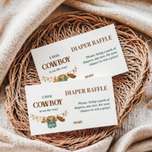 Tarjeta De Recepción Ropa vaquera del oeste para bebé Ducha de pañales 