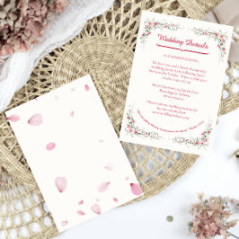 Tarjeta De Recepción Rosa acuarela Floral Elegante Boda cristiano