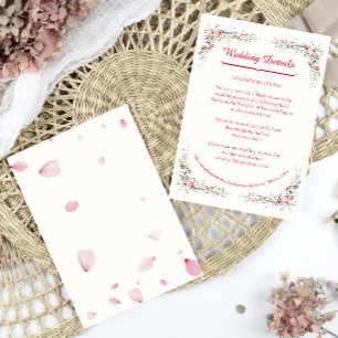 Tarjeta De Recepción Rosa acuarela Floral Elegante Boda cristiano