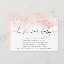 Tarjeta De Recepción Rosa acuarela oro rubor libros rosa bebé bebé en