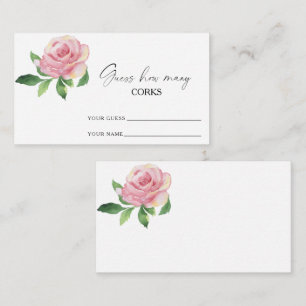Tarjeta De Recepción Rosa - adivina cuántos corchos juego de boda