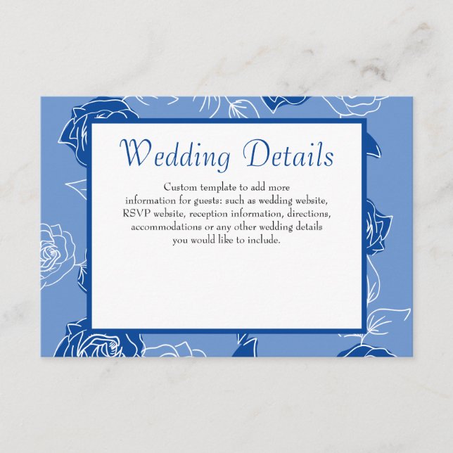 Tarjeta De Recepción Rosa azul turbio elegante Boda floral gris blanco (Anverso)