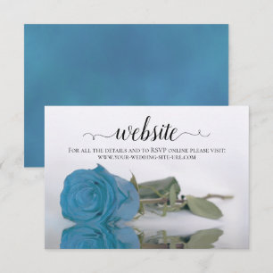 Tarjeta De Recepción Rosa azul turquesa elegante web de bodas