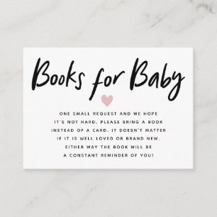 Tarjeta De Recepción Rosa Baby Shower moderno   Solicitud de libro