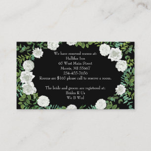 Tarjeta De Recepción Rosa blanco negro Boda elegante moderno