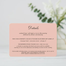Tarjeta De Recepción Rosa Boda celeste