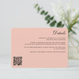 Tarjeta De Recepción Rosa Boda celeste