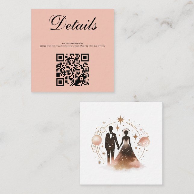 Tarjeta De Recepción Rosa Boda celeste (Anverso / Reverso)