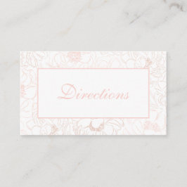 Tarjeta De Recepción Rosa Boda de instrucciones florales de oro