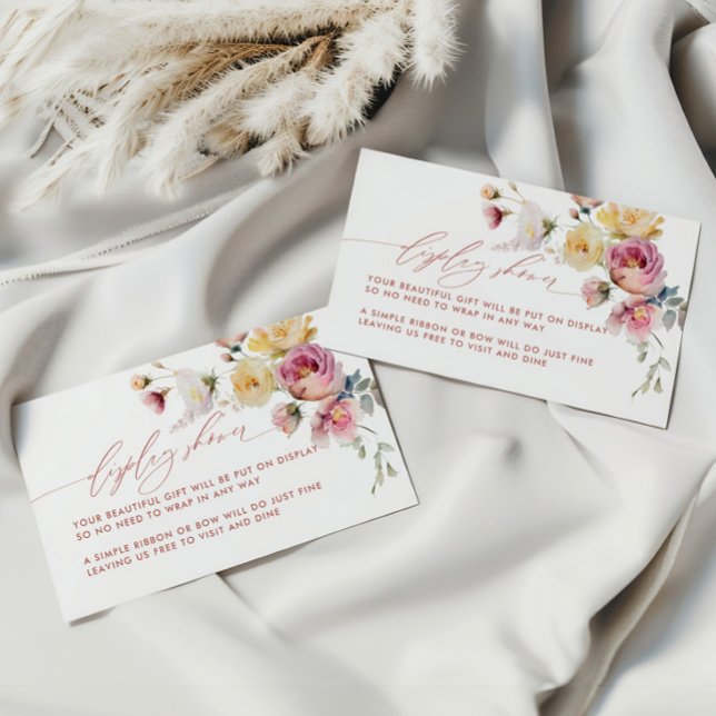 Tarjeta De Recepción Rosa Boho Garden Flores Pantalla Ducha (Subido por el creador)