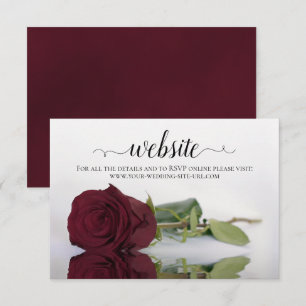 Tarjeta De Recepción Rosa Borgoña de larga data en la web de la elegant