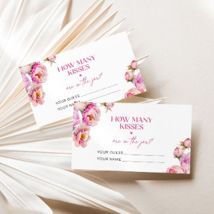 Tarjeta De Recepción Rosa brillante adivina cuántos besos juego de novi