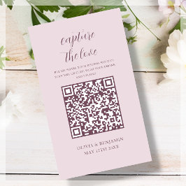 Tarjeta De Recepción Rosa | Capturar El Código QR De Amor