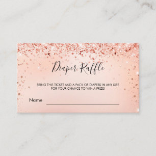 Tarjeta De Recepción Rosa chica de oro boleto para rifa de pañales para