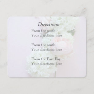 Tarjeta De Recepción Rosa con hidrangea desvanecimiento boda direccione