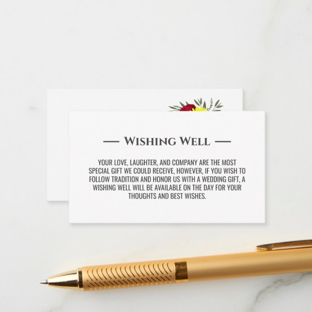 Tarjeta De Recepción Rosa de Boda de girasol con buenos deseos (Anverso/Reverso In Situ)