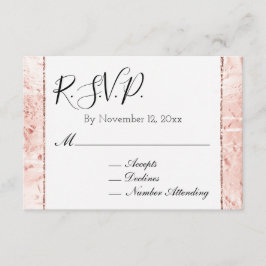 Tarjeta De Recepción Rosa de champán rosa Glam Sparkle RSVP