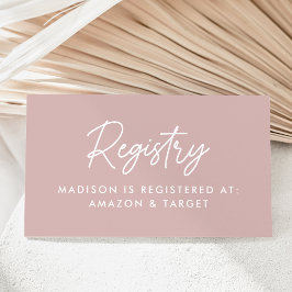 Tarjeta De Recepción Rosa de  de guiones negrita en el registro de Baby