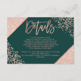 Tarjeta De Recepción Rosa de detalles de dirección del boda del guión v