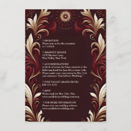 Tarjeta De Recepción Rosa de Fiesta Floral Rústico Boda español