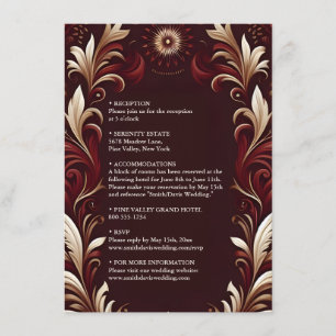 Tarjeta De Recepción Rosa de Fiesta Floral Rústico Boda español