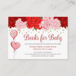 Tarjeta De Recepción Rosa de globos de San Valentín libros para bebé
