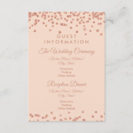 Tarjeta De Recepción Rosa de información de invitado Purpurina de oro C