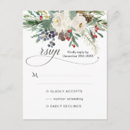 Tarjeta De Recepción Rosa de invierno 2 RSVP