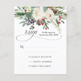 Tarjeta De Recepción Rosa de invierno 2 RSVP