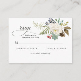 Tarjeta De Recepción Rosa de invierno RSVP