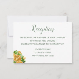 Tarjeta de recepción Rosa de oro