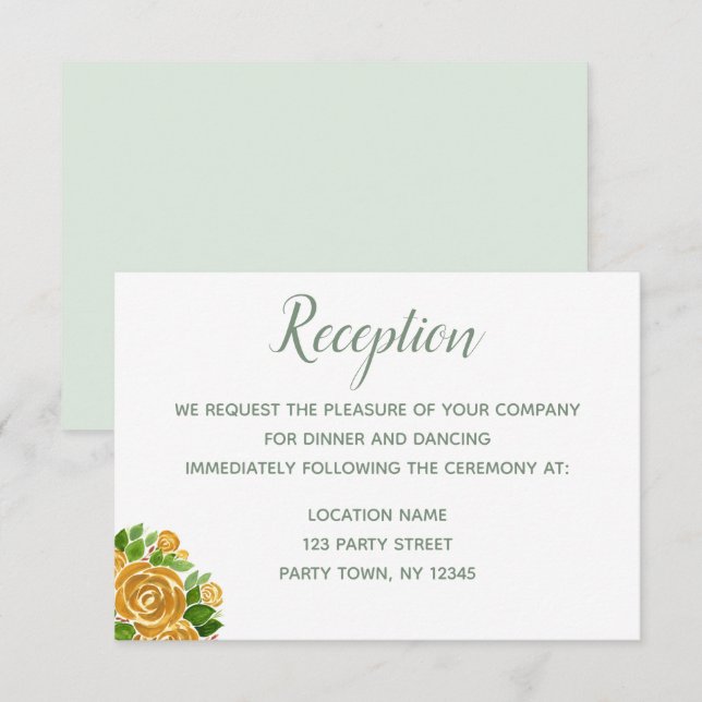 Tarjeta de recepción Rosa de oro (Anverso / Reverso)