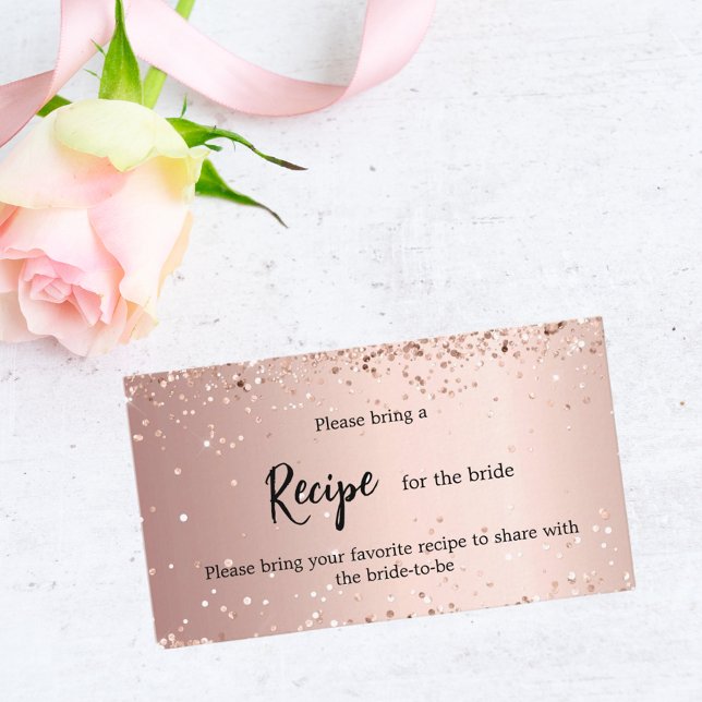 Tarjeta De Recepción Rosa de oro confetti Nodal Shower (Subido por el creador)