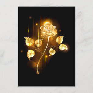 Tarjeta De Recepción Rosa de oro (rosa de oro)