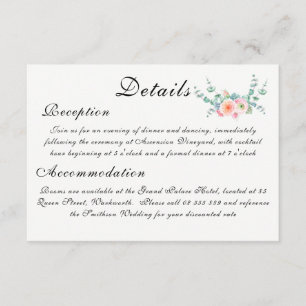 Tarjeta De Recepción Rosa del Rey Protea Acuarela Floral Boda Elegante