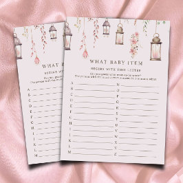 Tarjeta De Recepción Rosa Encantado Qué Juego De Baby Shower De Bebé